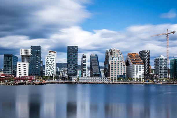 Oslo Barcode district waterfront with modern architecture